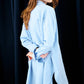 Camicia oversize in popeline di cotone con bottoni
