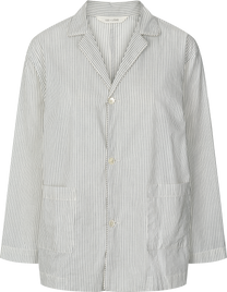 Camicia Nora in cotone biologico a righe blu denim