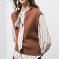 Gilet in maglia rasata girocollo