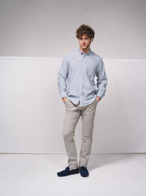 Camicia a righe azzurra