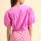 Blusa in popeline con bottoni