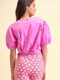 Blusa in popeline con bottoni