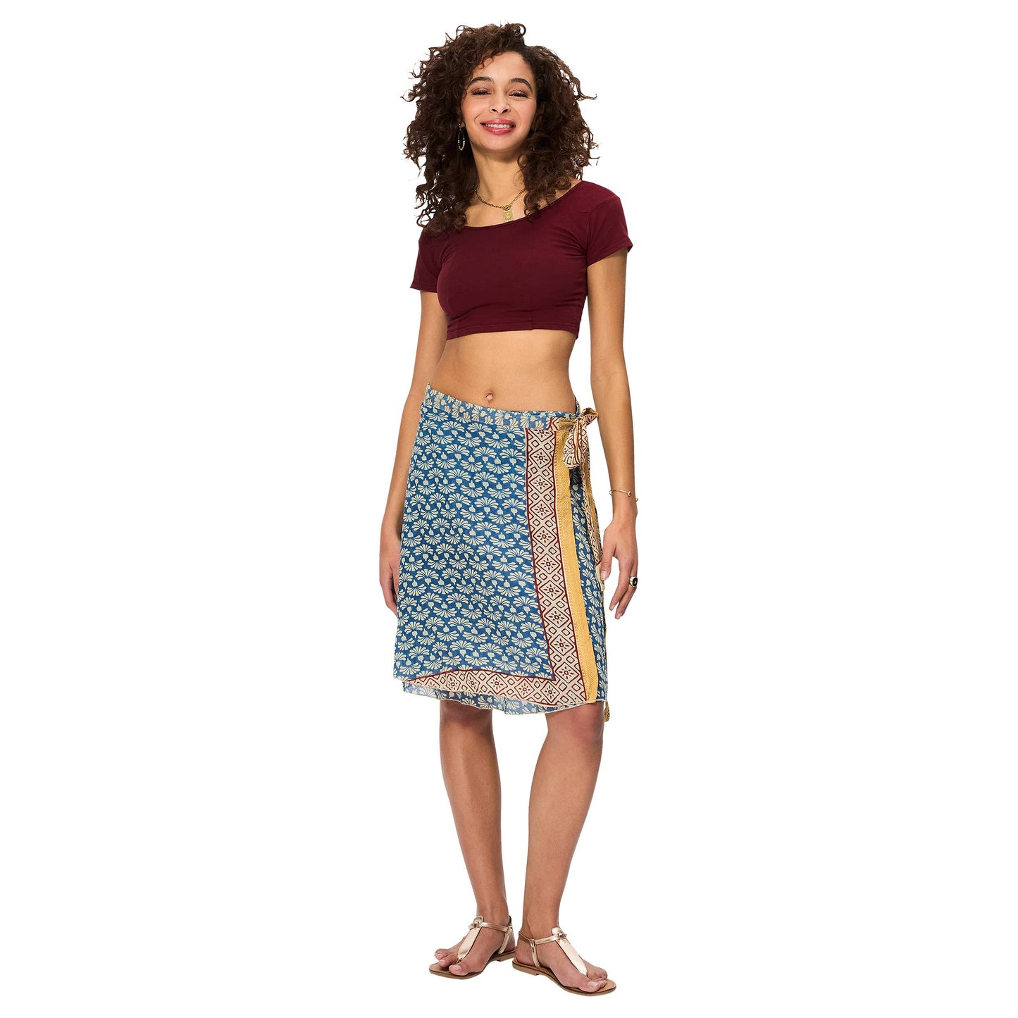 Gonna estiva corta boho in cotone