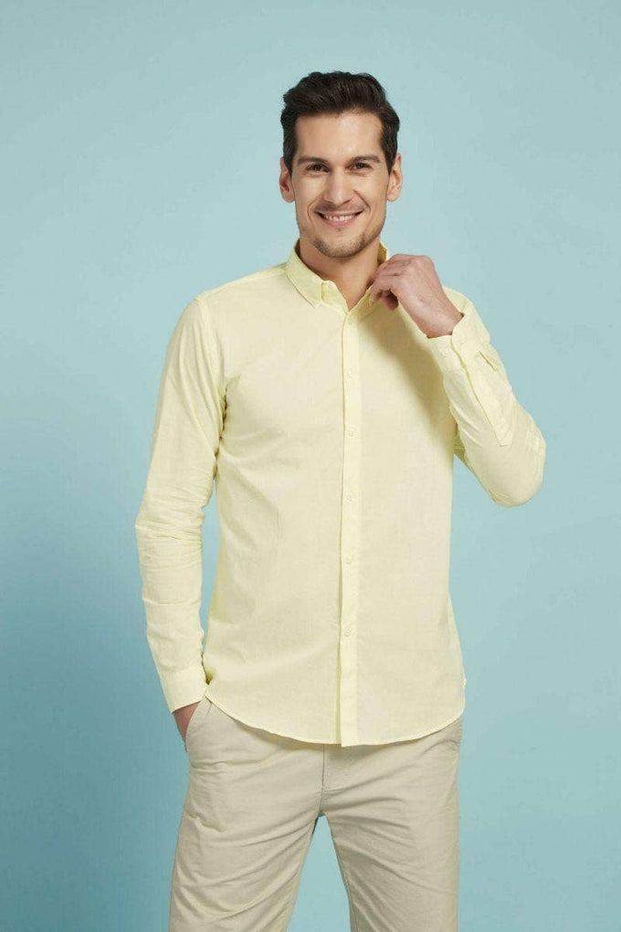 Camicia gialla in voile di cotone