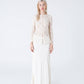 Gonna lunga Moonlight avorio con bottoni laterali