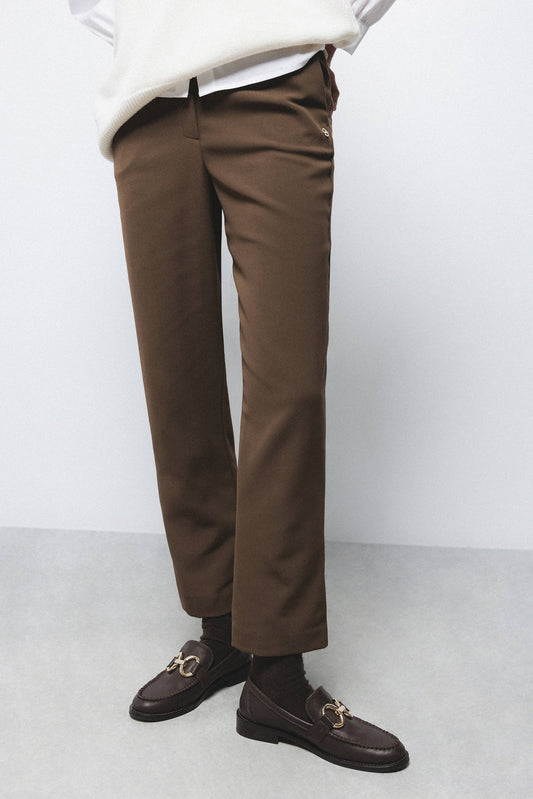 Pantaloni sigaretta dritti con tasche oblique