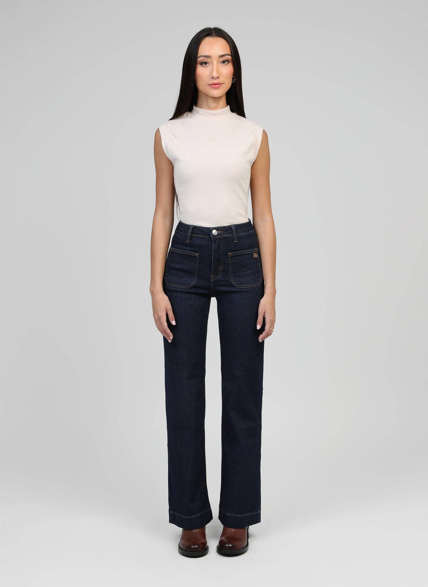 Jeans Paris in denim grezzo a gamba dritta