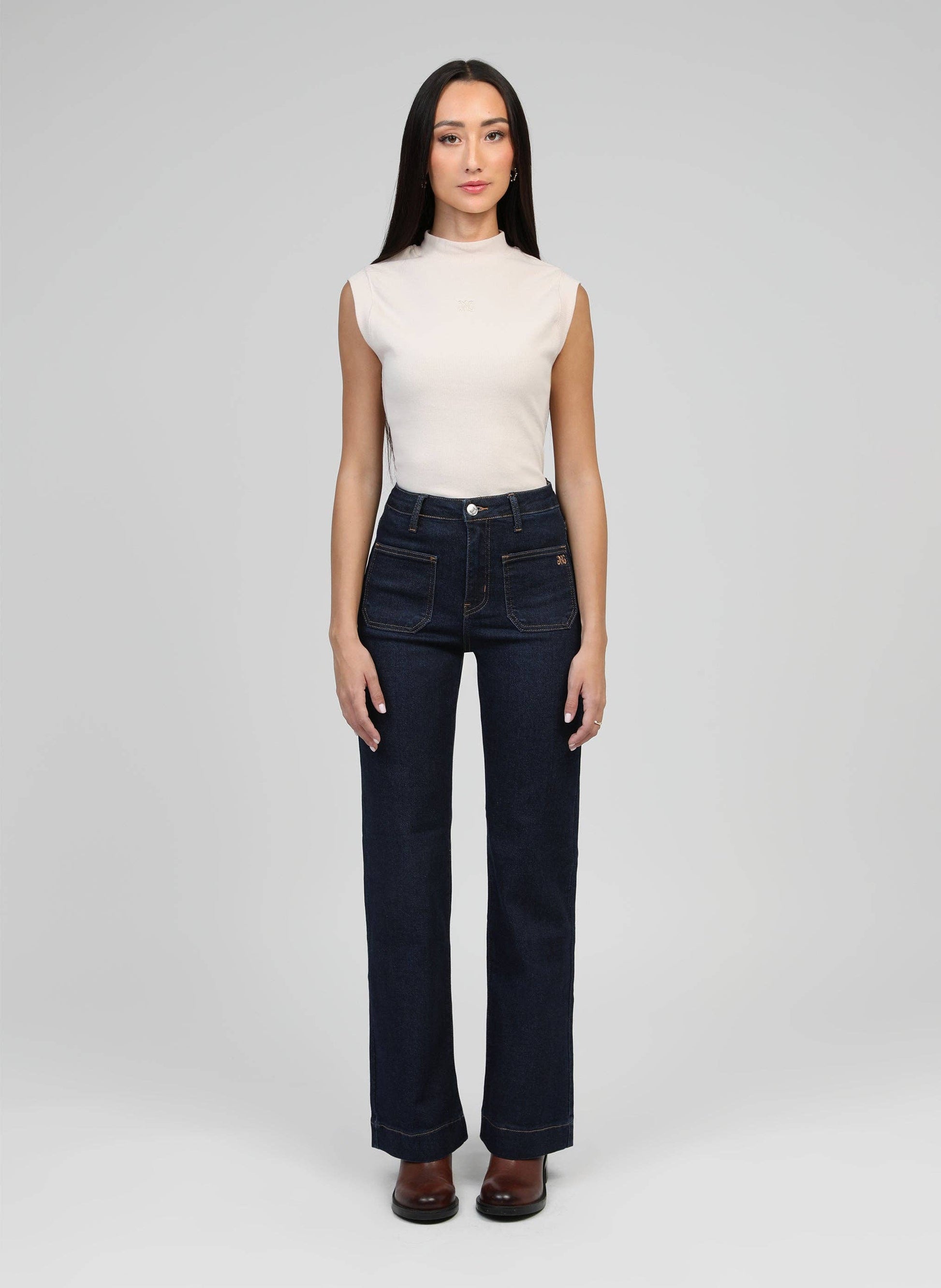 Jeans Paris in denim grezzo a gamba dritta