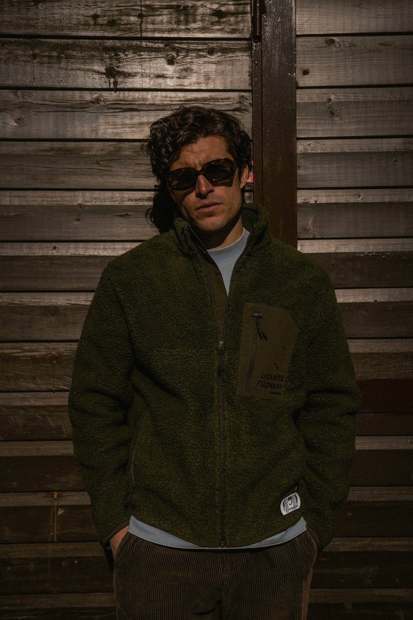 Giacca in pile khaki Superski