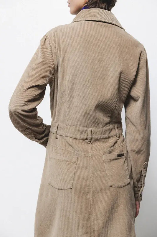 Abito camicia in velluto a coste