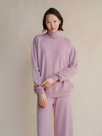 Maglione dolcevita classico in misto cashmere