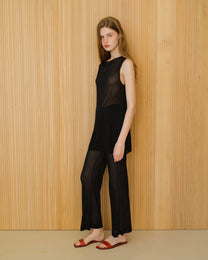 Pantaloni neri in maglia glitterata