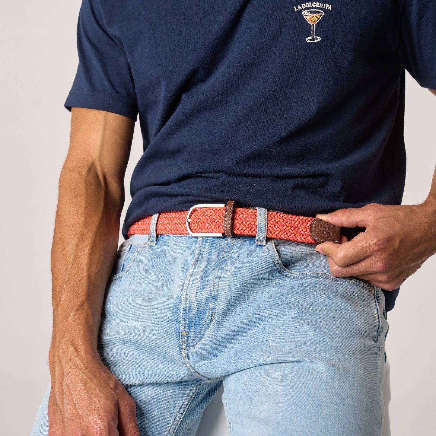 Cintura intrecciata elastica multicolore Söller