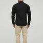 Camicia nera slim fit con collo francese