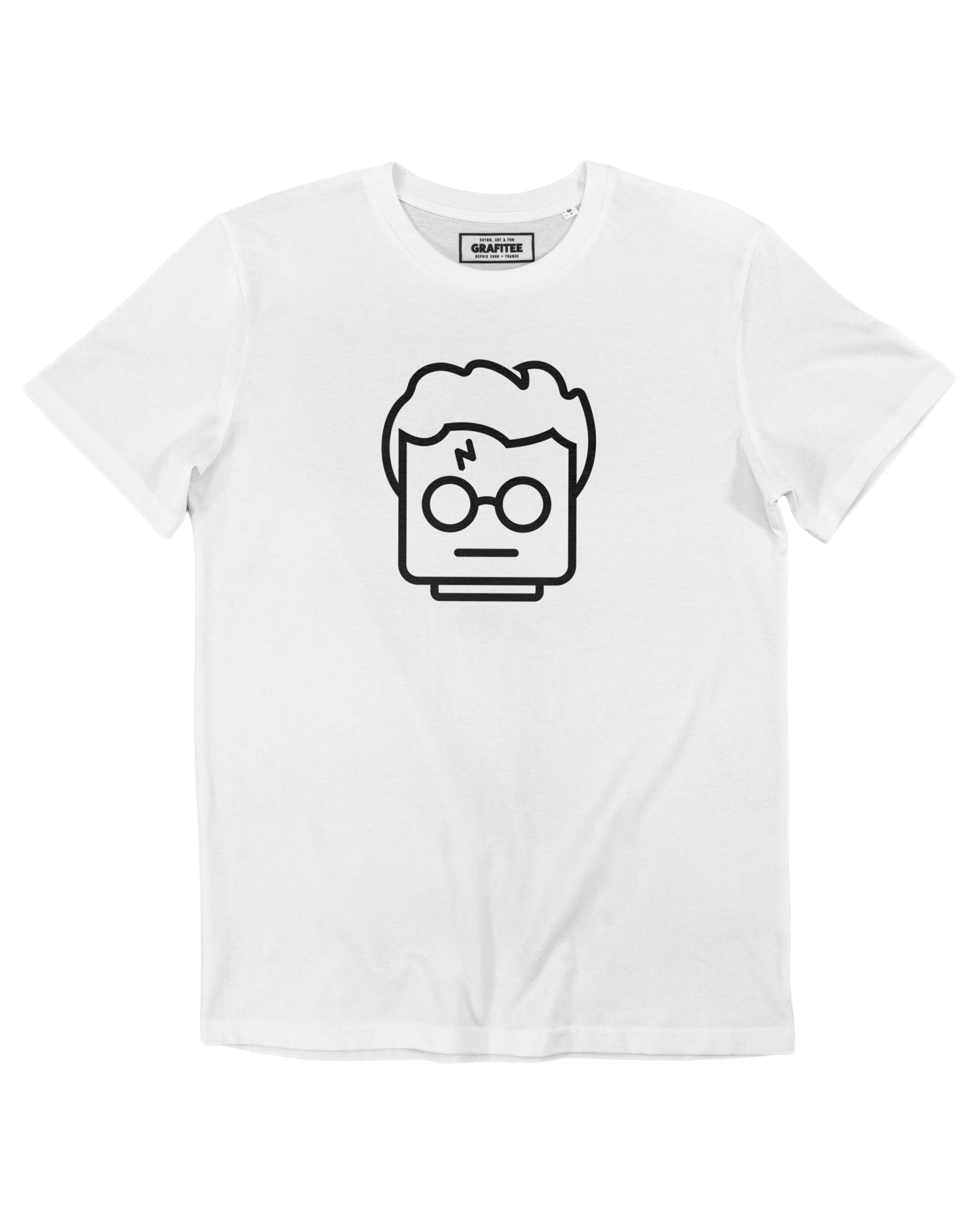 T-shirt bianca unisex con stampa fumetto ispirata a Harry Potter