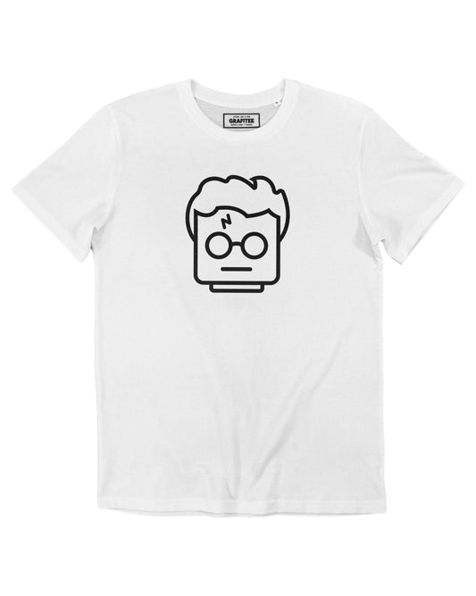 T-shirt bianca unisex con stampa fumetto ispirata a Harry Potter