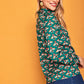 Camicia Verde con Stampa Insetti e Tasche sul Petto