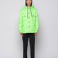 Giacca trapuntata a rombi verde fluo con cappuccio