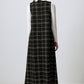 Abito gilet lungo in tweed con colletto a camicia