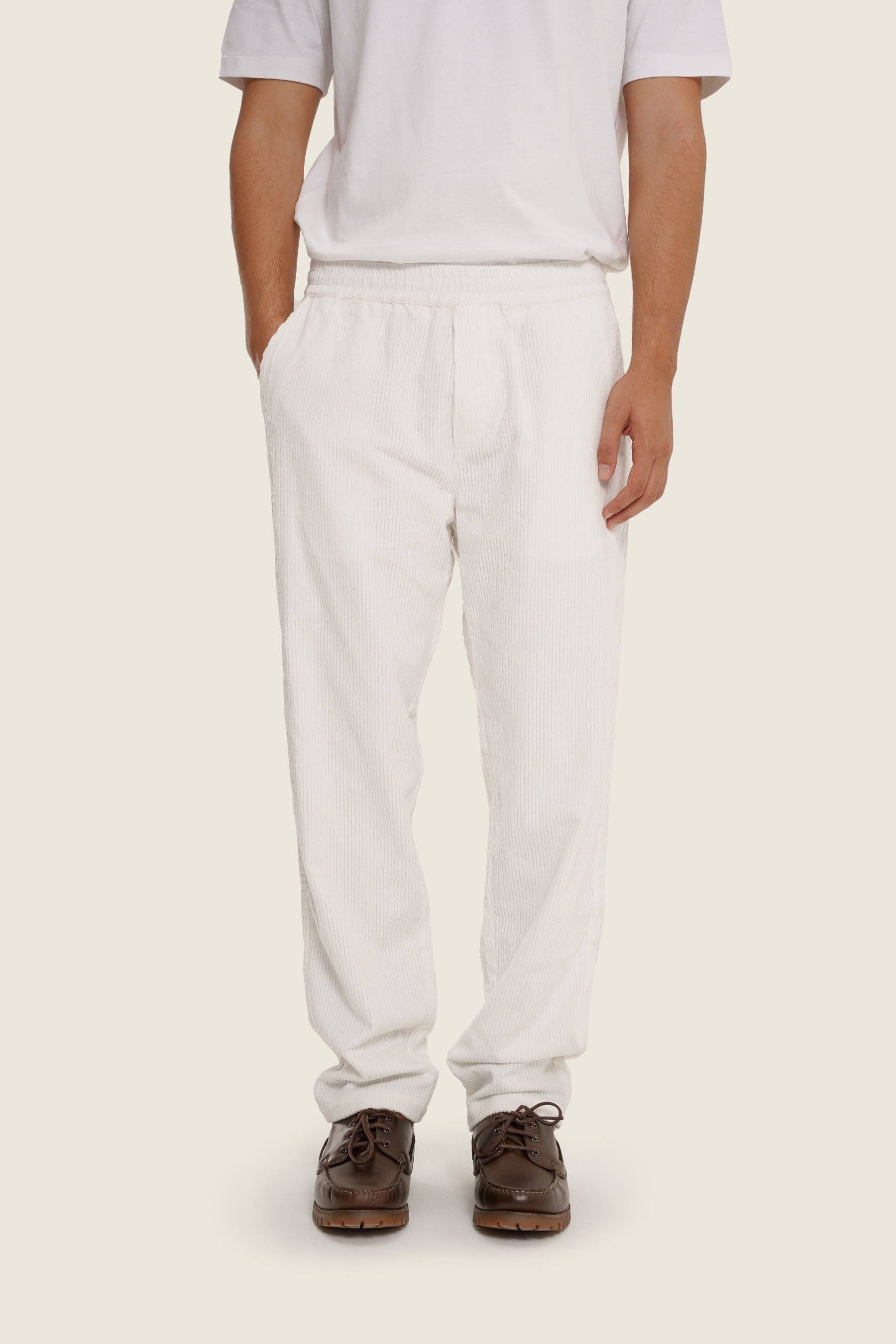 Pantaloni in velluto a coste bianchi unisex