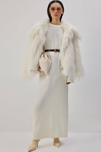 Abito maxi in maglia con dettaglio fiocco
