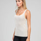 Canotta Lity écru in maglia metallizzata