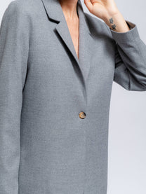 Blazer classico con rever in misto viscosa elasticizzato