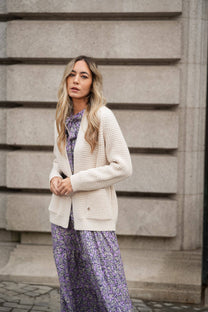 Cappotto cardigan in maglia strutturata con cintura