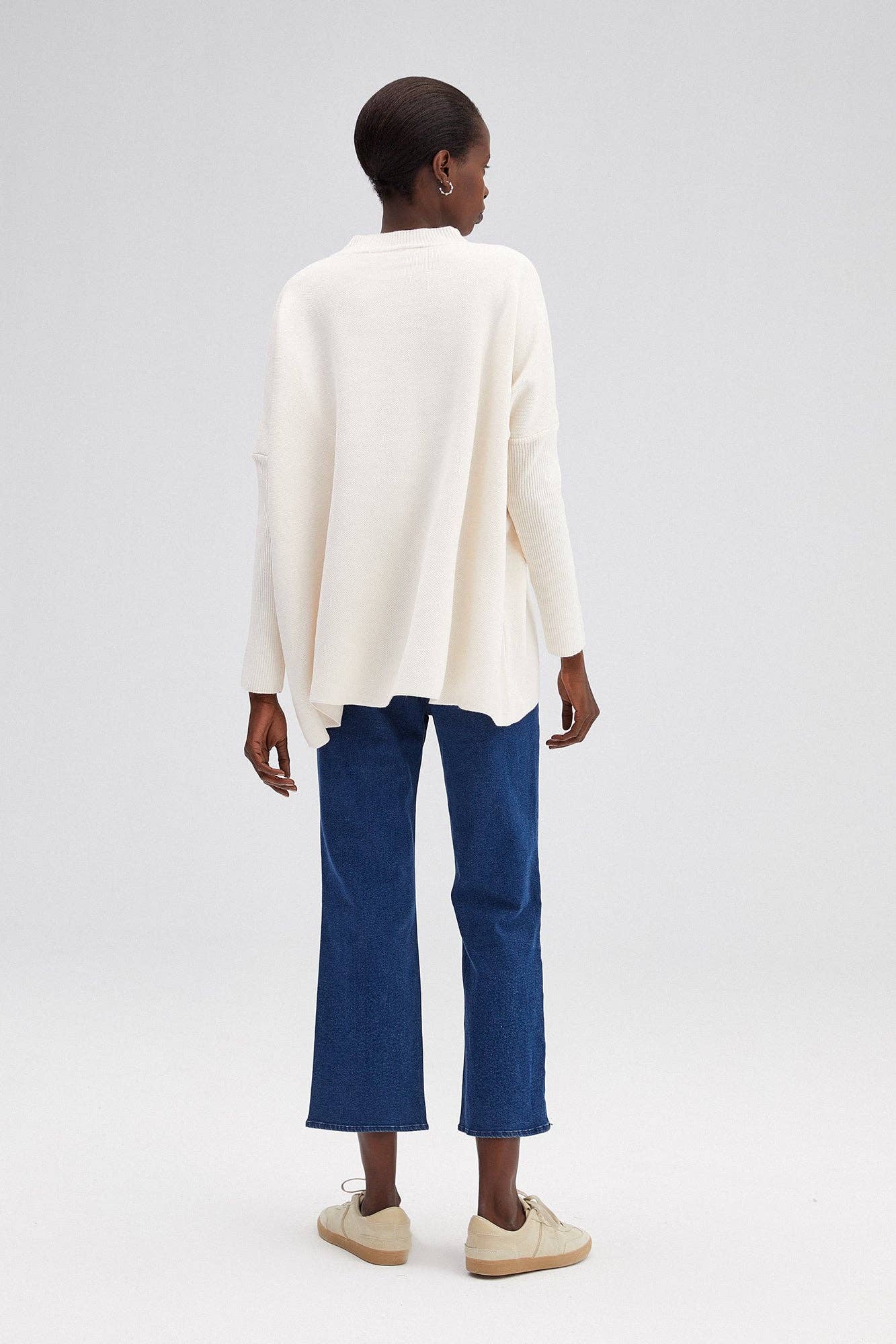 Tunica in maglia oversize con spalle scese