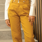 Pantaloni slouchy in cotone stretch a vita alta