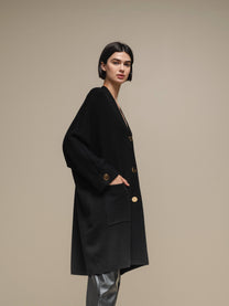 Cardigan cappotto in maglia oversize con bottoni