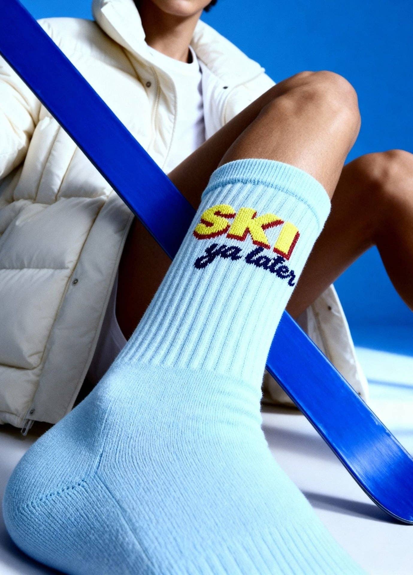 Calzini "Ski Ya Later" in cotone biologico