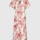 Abito midi Melila rosa con stampa floreale