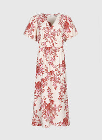 Abito midi Melila rosa con stampa floreale