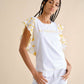 T-shirt con maniche plissettate e stampa “Sunkissed”