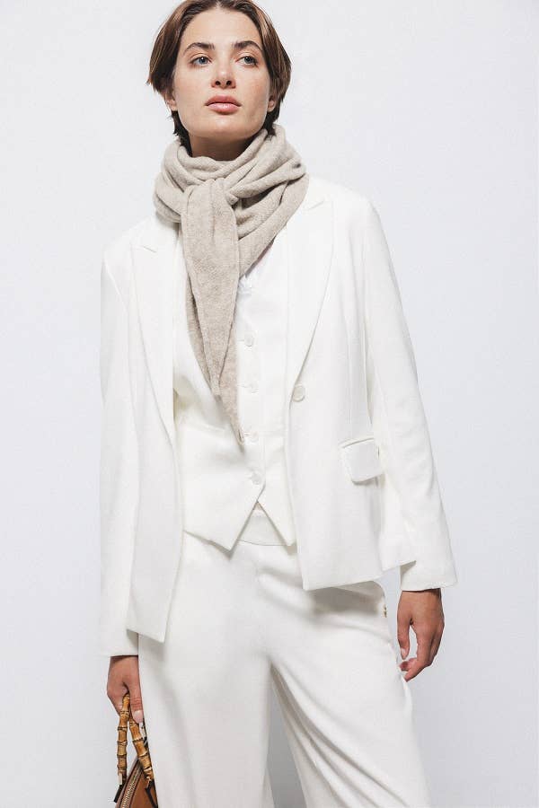 Blazer minimal bianco da donna