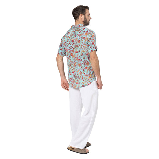 Camicia estiva a maniche corte floreale