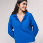 Maglia polo in misto cotone a maniche lunghe