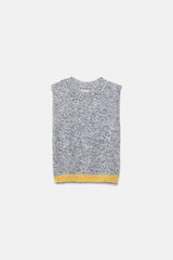 Gilet in maglia con bordi a contrasto