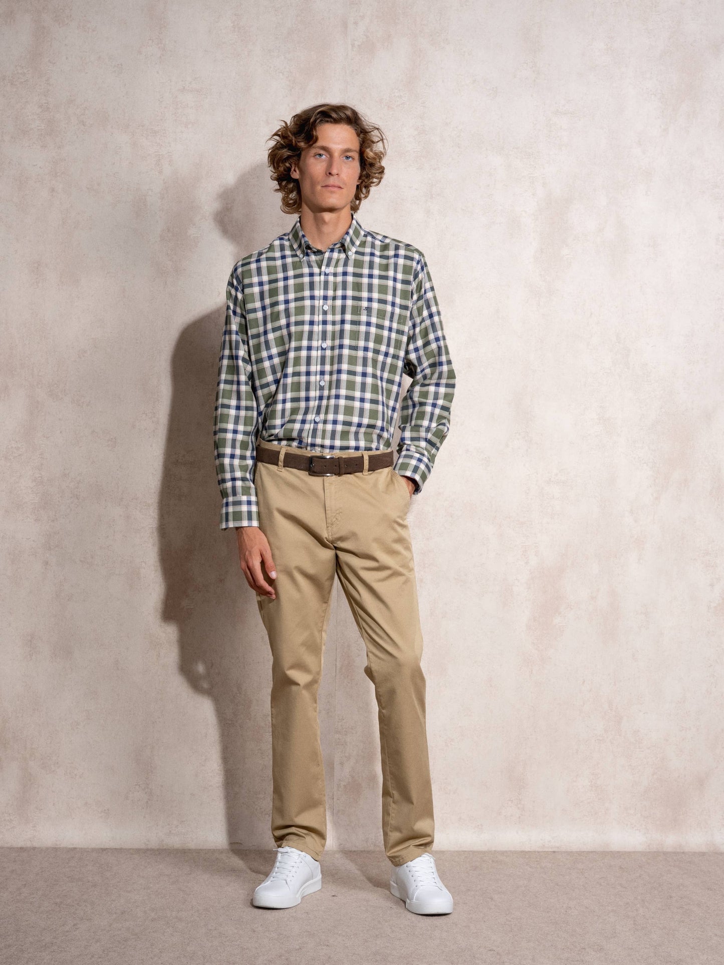 Pantaloni chino skinny in cotone stretch da uomo