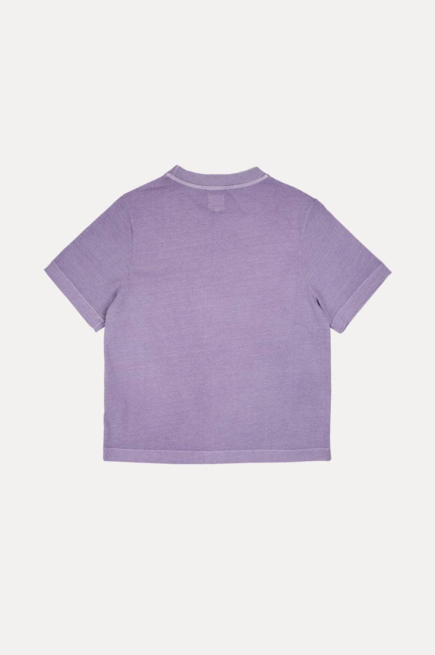 T-shirt donna lavanda tinta a pigmento Garceta