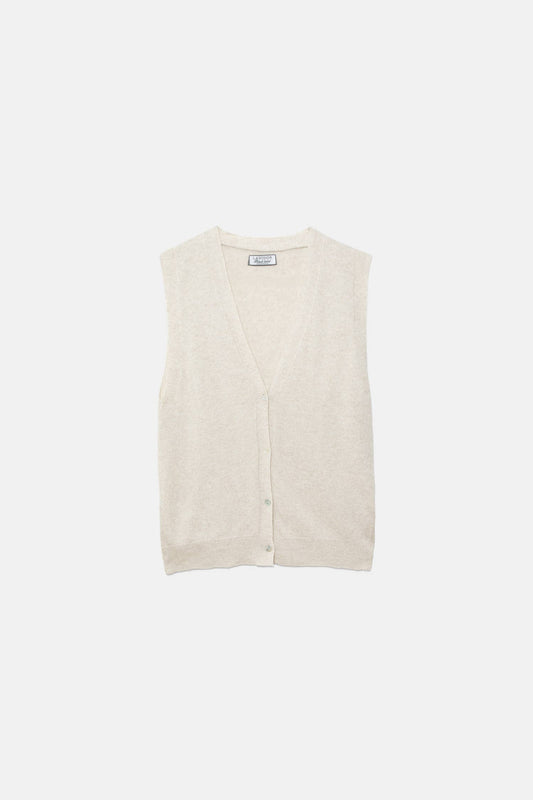 Gilet in maglia con scollo a V e bottoni