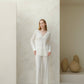 Maxi maglione in lana merino extra fine con scollo a V