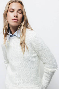 Maglione in maglia strutturata girocollo