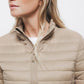 Giacca Piumino Leggera Trapuntata Beige con Collo Alto
