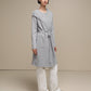 Cappotto cardigan in maglia con cintura e maxi collo