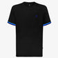 T-shirt premium antimacchia nera con dettagli blu