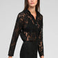 Camicia in pizzo nera Avryno