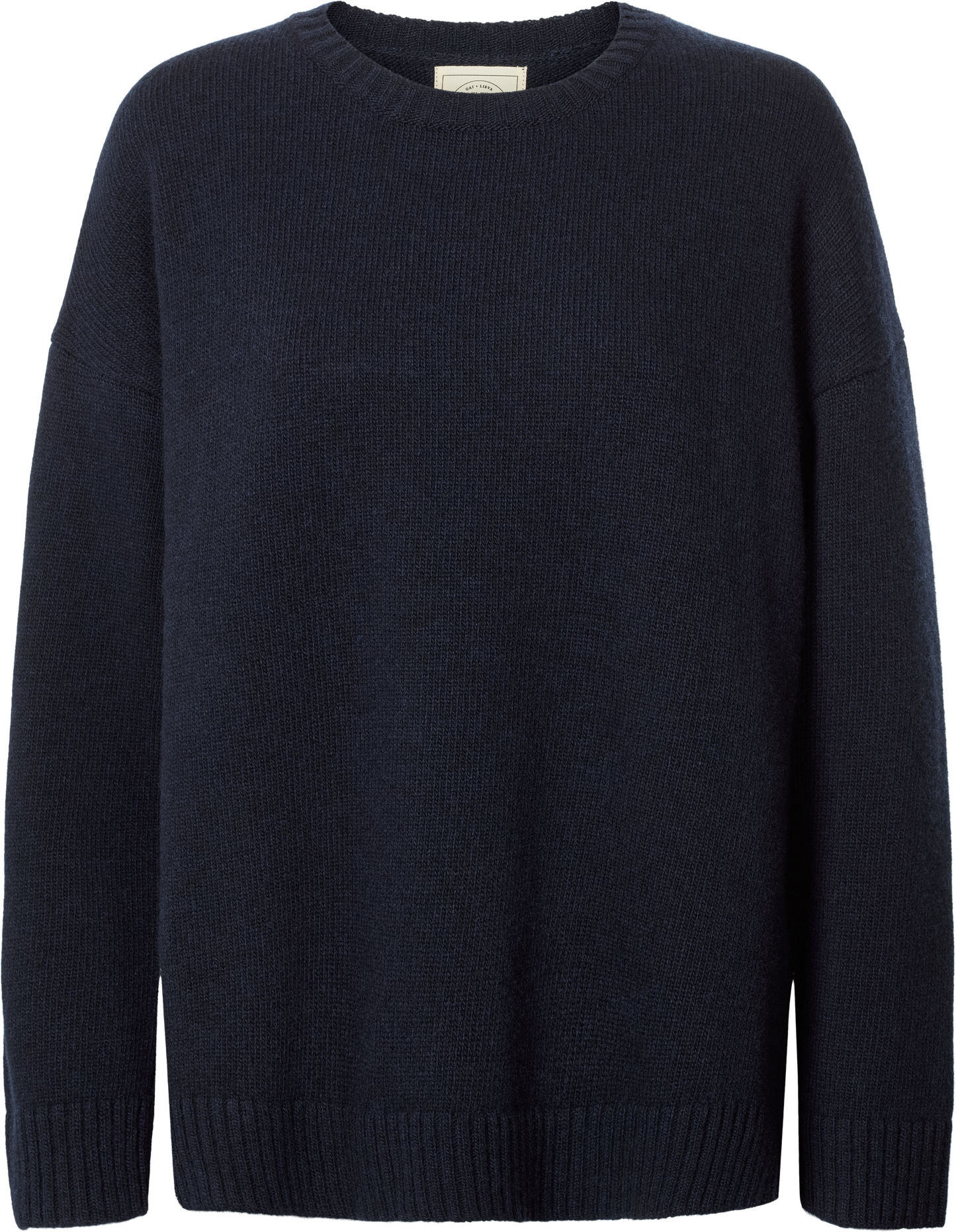 Maglione Emely in lana d’agnello biologica GOTS blu notte