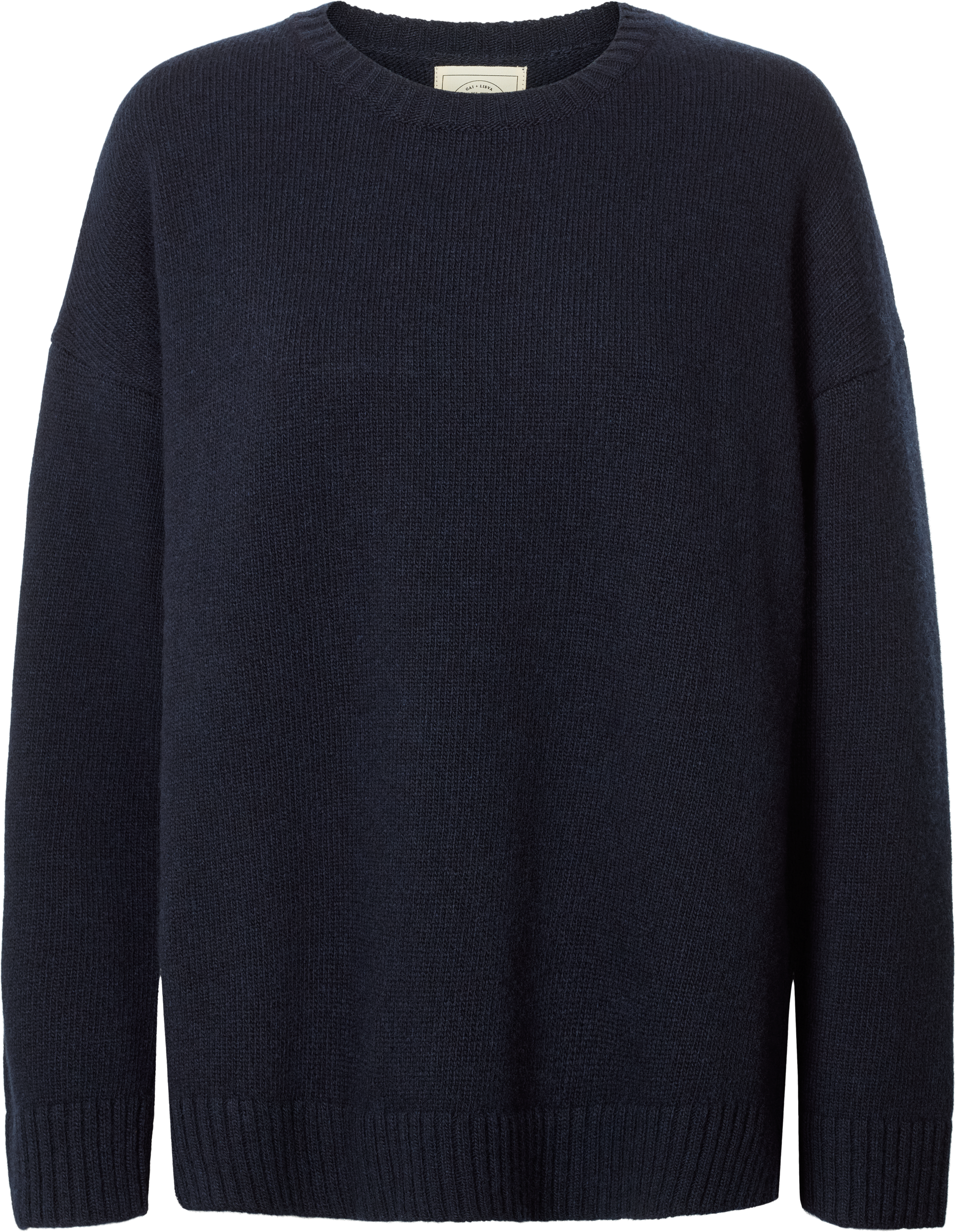 Maglione Emely in lana d’agnello biologica GOTS blu notte
